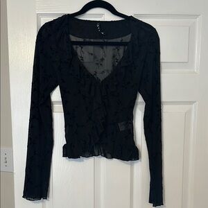 Elegant Black Ruffle Top